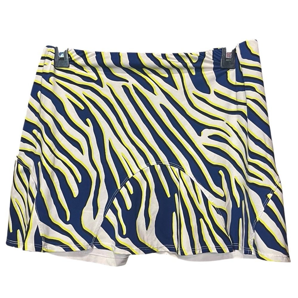 Tail Blue and Yellow Zebra Print Skort